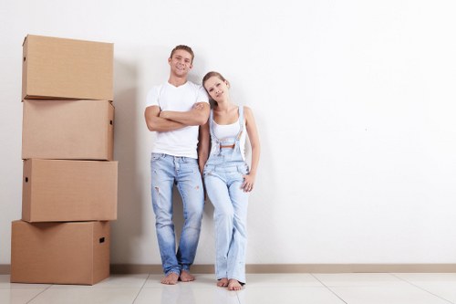 Business move planning in Mayfair with office equipment ready for relocation