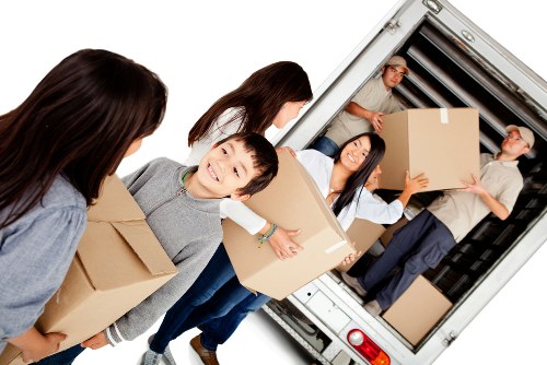 Removal van and movers preparing a same day collection in central Mayfair