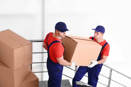 Careful loading of student belongings for a Mayfair move