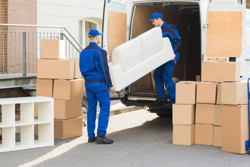 Reliable man and van team handling furniture in Mayfair