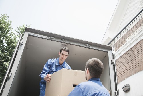 Boxes and furniture ready for student removals near Mayfair
