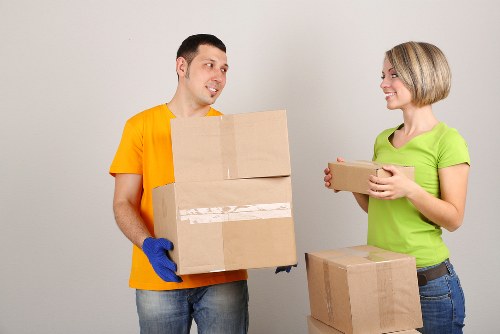 Removals team coordinating a home move in central London